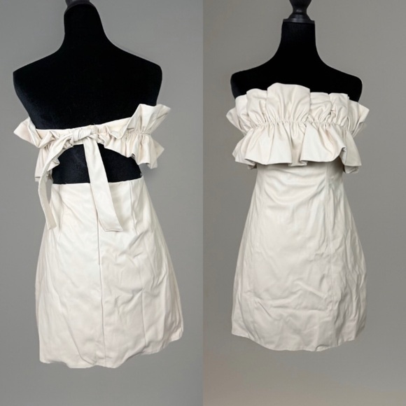 DO+BE Beige Ruffle Mini Dress - Picture 1 of 16